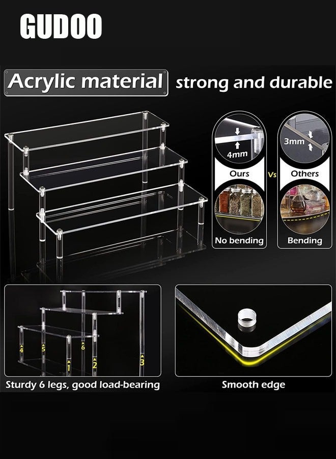 GUDOO 3-Tier Clear Acrylic Display Stand – Stepped Organizer for Cosmetics, Collectibles & Home Décor - Image 4
